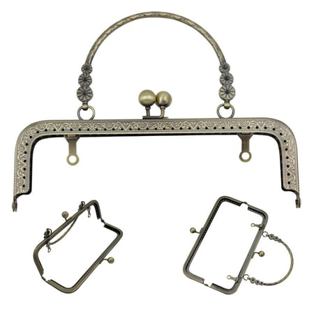 18cm Vintage Metal Frame Kiss Clasp Lock Handle Arch For DIY Purse Bag Making 
