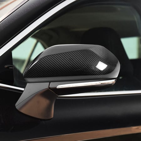 For 2020 2021 Toyota Highlander Carbon Fiber Side Mirror Rain Eyebrow Cover Trim
