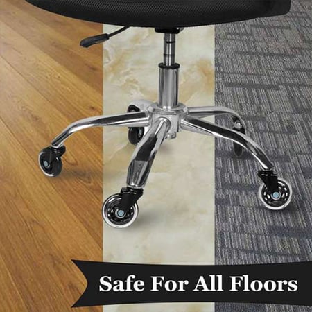 2.5" 5Pcs Office Chair Caster Heavy Duty Rubber Swivel Wheels Replacement 