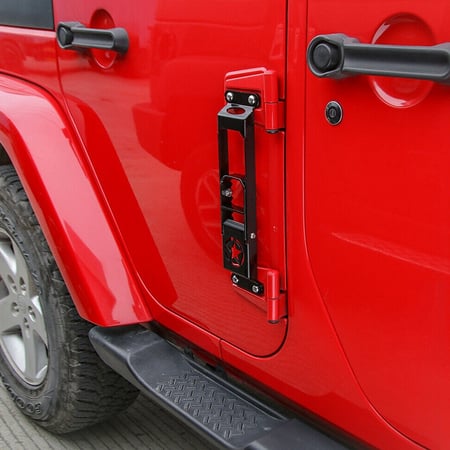 Door Hinge Folding Foot Rest Pedal Peg Compatible For 2007-2017 Jeep Wrangler JK