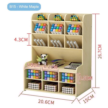 Wooden Desk Organizer Diy Pen Holder Storage Box Desktop Stationery Rack Pan Cads Wooden Desk Organizer Diy Pen Holder, Large Wooden Desk With Storage Box