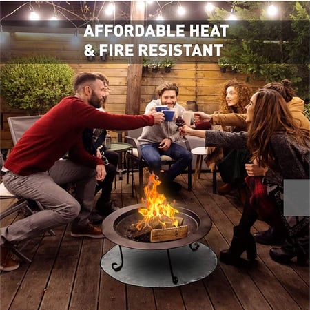 24 Inch Fire Pit Mat For Deck Fireproof, Heat Resistant Fire Pit Mat