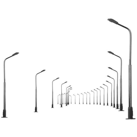20Pcs Model Railway Train Layout Street Lights HO Scale 1:87 Scale LEDs Lamp
