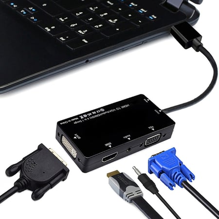 how to use vga cable & hdmi splitter for 3 monitors
