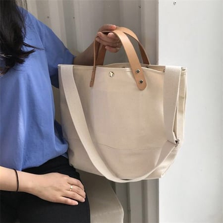 Canvas Large Capacity Versatile Casual Women Tote Handbag