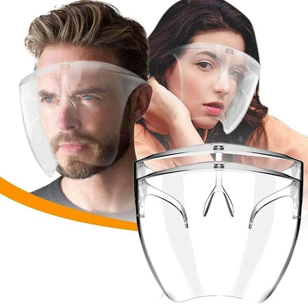 2PC Safety Original Face Shield Clear Glasses Protector Prevention Washable 