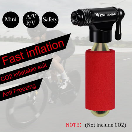 WEST BIKING Bicycle Mini Pump Aluminum MTB Bike CO2 Inflator for Basketball Bike