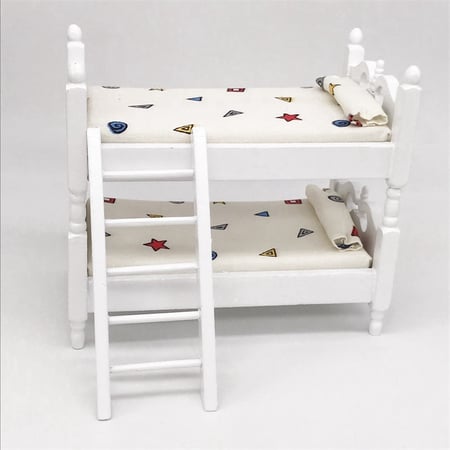1 12 Dollhouse Miniature Kids Bedroom, Dollhouse Furniture Bunk Beds
