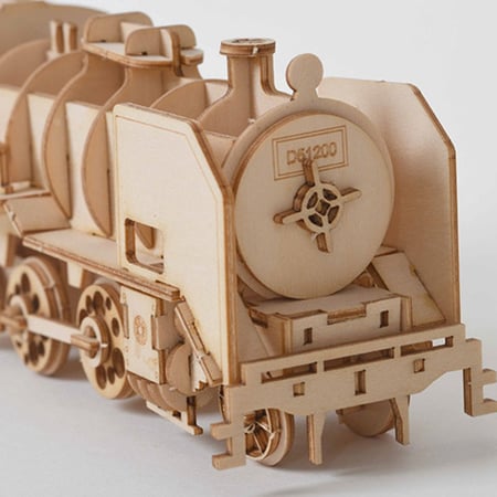 Train Wood Wooden 3D Diy Kit Steam Game Family Art Home Decor Puzzle Woodcraft 