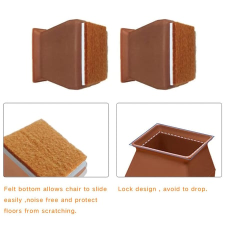 24pcs Chair Leg Caps Square, Pads For Chairs To Protect Hardwood Floors