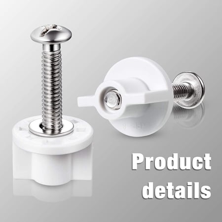 6 Pieces Stainless Steel Toilet Seat Hinge Bolt S With Plastic Nuts And Washers Replacement Parts Kit - Plastic Replacement Toilet Seat Hinge 2 Piece White