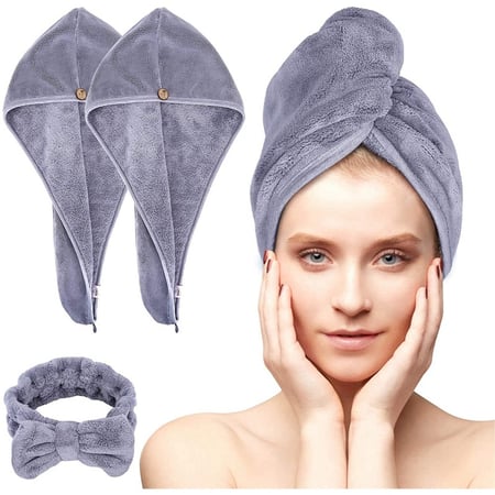 Breathable Microfiber Hair Turban Quickly Dry Hair Hat Wrapped Towel Cap Tow
