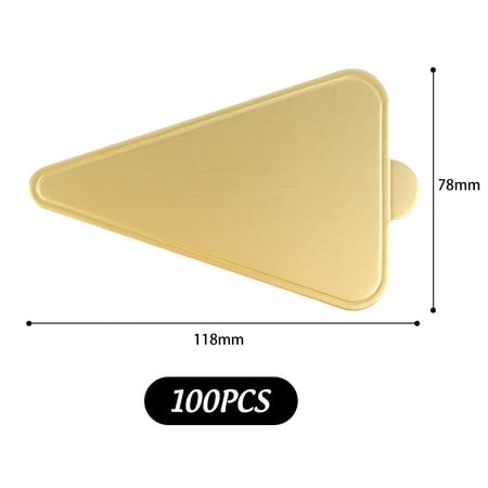 100 Pcs Paper Mousse Cake Boards Triangle Tray Display Pastry Case Holder DIY