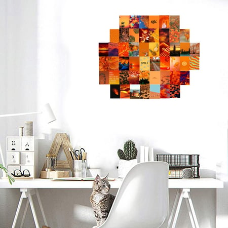 50pcs Orange Aesthetic Picture For Wall Collage 4x6 Inch Cards Warm Color Decor For Girls Wall Art Print For Room Buy 50pcs Orange Aesthetic Picture For Wall Collage 4x6 Inch Cards