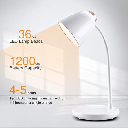 Led Desk Lamp 3 Lighting Modes Contact, Rose Gold Led Table Lamp