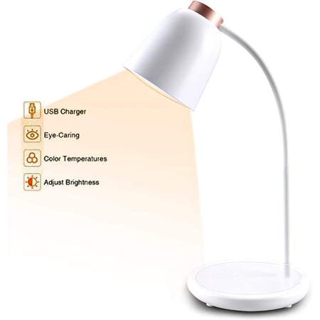 Led Desk Lamp 3 Lighting Modes Contact, Rose Gold Led Table Lamp