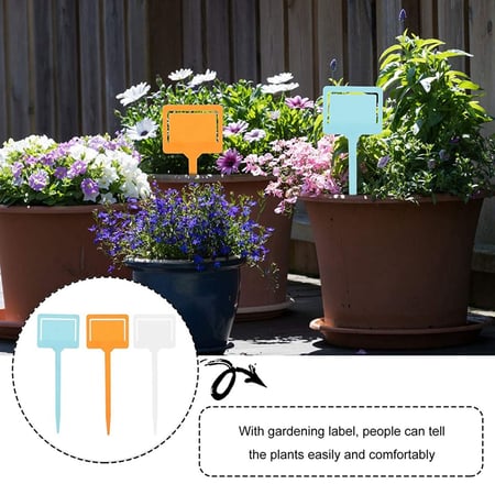 300 Pcs 5 Colors 2X10CM Plastic Waterproof Nursery Garden Stake Tags Plant Seed Garden Labels Pot Marker 