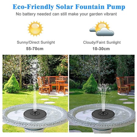Solar Fountain Pump 3w Bird Bath, Battery Operated Outdoor Fountain Pump