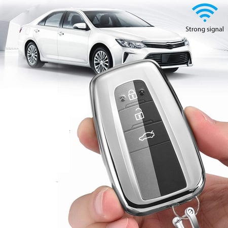 Car Smart Key Case Silicone Carbon Fiber Cover For Toyota Camry/C-HR/RAV4/Avalon