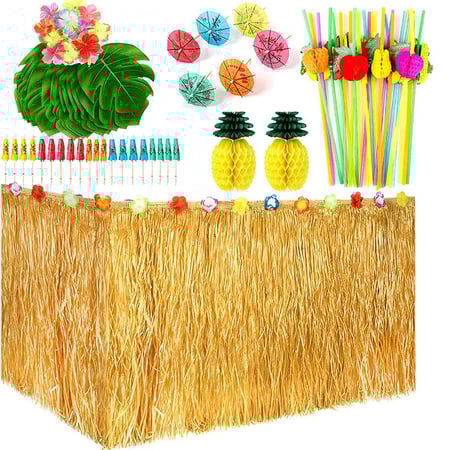 Hawaiian Tropical Party Decoration Set Party Supplies With Hawaiian Luau Grass Table Skirt Hibiscus Flowers Etc Buy Hawaiian Tropical Party Decoration Set Party Supplies With Hawaiian Luau Grass Table Skirt Hibiscus Flowers Etc