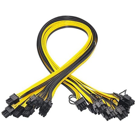 12 Pcs 6 Pin Pci-E To 8 Pin (6+2) Pci-E (Male To Male) Gpu Power Cable 50Cm For Graphic Cards Mining Hp Server Breakout - Buy 12 Pcs 6 Pin Pci-E To