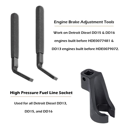 Engine Brake Adjustment Tool 19MM Fuel Line Socket for Detroit Diesel DD13//15//16