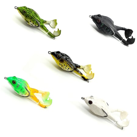 Double Propellers Frogs Soft Bait Double Bass Fishing Lures Soft Fishing Lures Realistic Design Floating Weedless Hooks Baits Kit for Freshwater Saltwater Fishing Lure