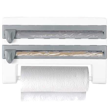 Details about  / Cling Film and Kitchen Foil Dispenser Paper Towel Roll Holder Wall Mounted Rack
