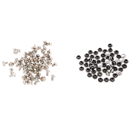 50 Crystal 6mm Round Studs Spots Punk Nailheads Spikes for Bag Shoes Bracele 4M3