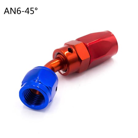 2PCS AN6/8/10-6AN Red-Blue Universal 90 Degree Swivel Hose End Fitting/Adaptor 