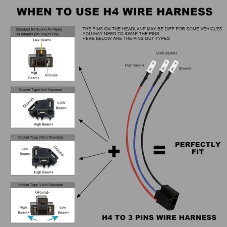 TJH] Low Beam Light LED Bulb Headlight Harley Ford Lamp Fit ...