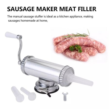Manual Meat Sausage Maker Homemade Stuffer Sausage Filling Machine Funnels Kit 