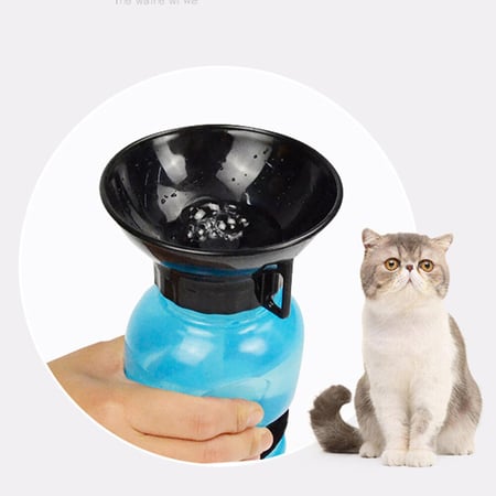 Portable Dog Cat Water Bottle Pet Dispenser Travel Feeder Bowl Outdoor 500ml UK 