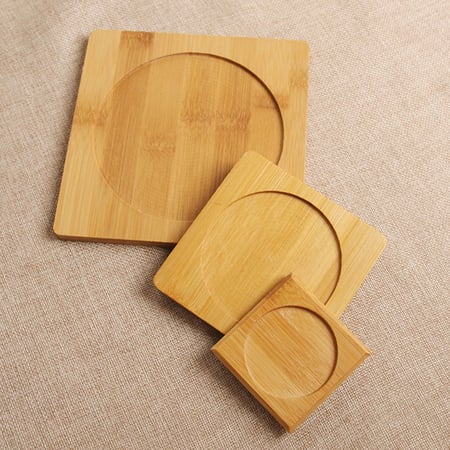 1X Wooden Pad Heat Insulation Tea Coasters Cup Holder Mat Coffee Drinks Placemat