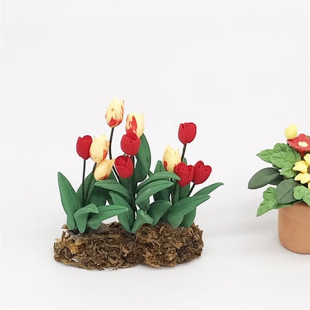 Dollhouse Miniature 1:12 Garden Plants A Bunch Of Flower Tulip Length 5cm 