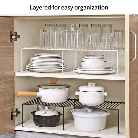 Adjustable Kitchen Spice Storage Rack, Kitchen Cupboard Dish Shelf