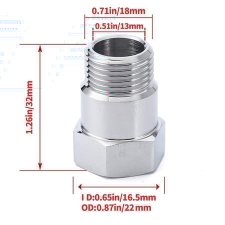 Oxygen O2 Sensor Fitting Bung M18 x 1.5 Straight Threaded Pack Of 2 (32mm) Oxygen O2 Sensor Fitting Bung M18 x 1.5 Straight Threaded Pack Of 2 (32mm)