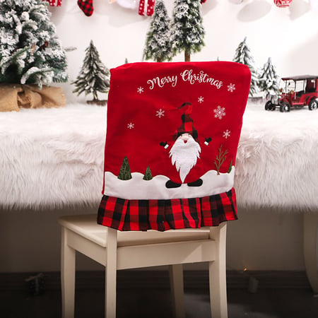 Xmas Banquet Kitchen Dining Room Decor, Linen Dining Room Chair Cover