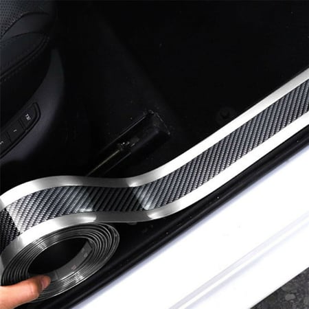 1M Car Sticker 3D Carbon Fiber Rubber DIY Door Sill Protector Edge Guard Strip