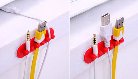 2PCS Wire Cord Clip Cable Line Holder Tie Fixer Organizer Drop Adhesive Clamp