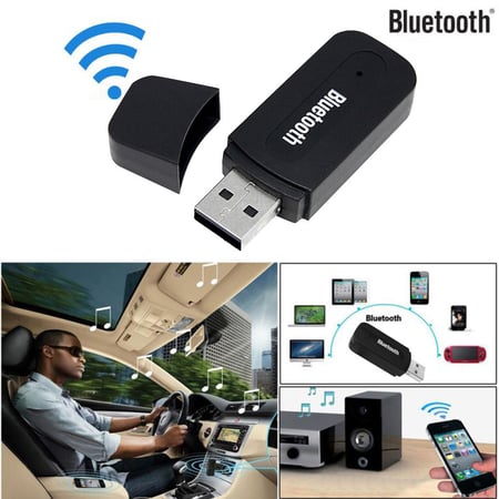 Wireless Bluetooth 3.5mm AUX Audio Mono Music Home Car Receiver Adapter Mic