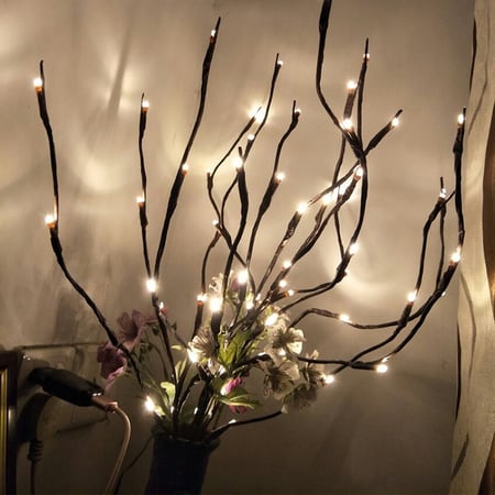 LED Willow Branch Lamp Floral Lights 20 Bulbs Home Christmas Party Garden Decor 
