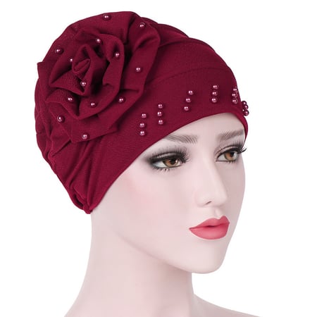 New!!Women Muslim Ruffle Cancer Chemo Beanie Scarf Turban Wrap Cap,Ladies Beading India Hat
