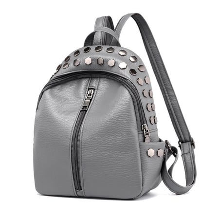 Vintage Womens Rivets Leather Backpack Satchel Travel School Rucksack Bag 