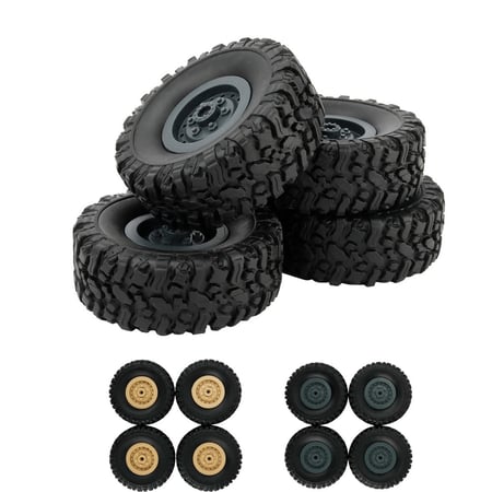 4PCS 1/16 Rubber Track Wheels Spare Parts Remote Control Truck Wheels for 1/16 WPL B14 B16 B24 RC Cars Car Tires