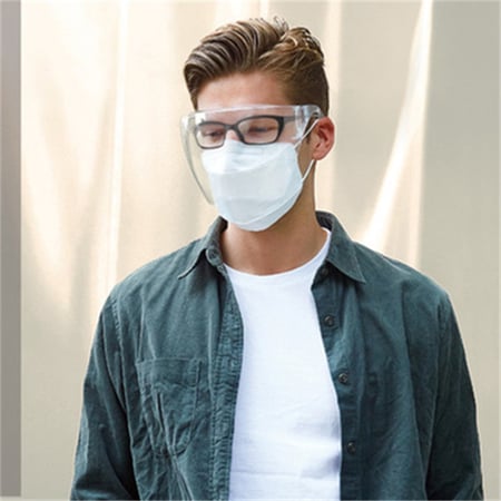 Transparent safety mask,Protective sunglasses sun visor,Reusable plastic anti-fog mask Oversized goggles