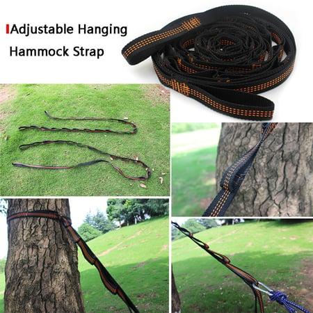 2×Adjustable Loop Tree Hanging Extension Hammock Straps Heavy Duty Suspension 