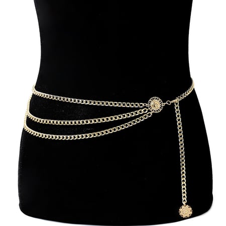 Yliquor Womens Belt,Fashion Metal Thin Belt Simple Wild Summer Dress Charm Body Chain Jewelry 