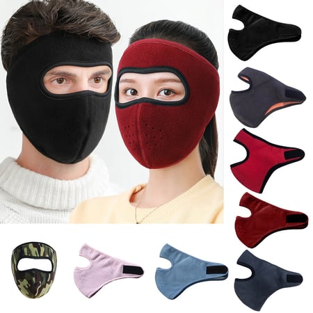 Neck Gaiter Face Mask Winter Warmer Fleece Balaclava Earmuff for Ski Breathable 