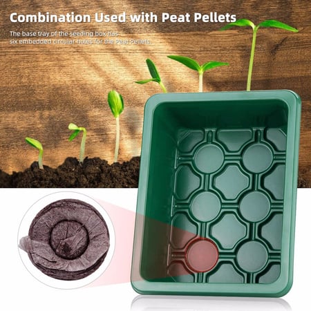 10 Pack Seed Trays Seedling Starter Tray 12 Cells per Tray Humidity Adjustabl... 